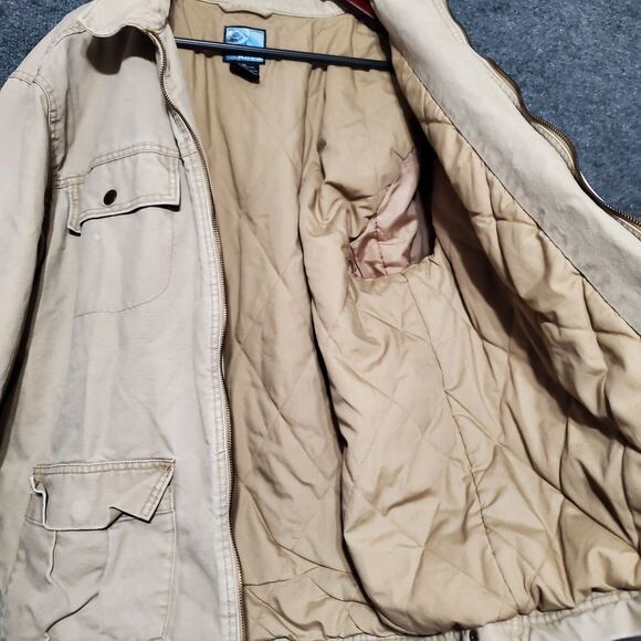 Vintage Kirra Jacket Mens XL Tan Canvas Chore Coat 90s Skate Surf Trucker Grunge - Picture 5 of 11